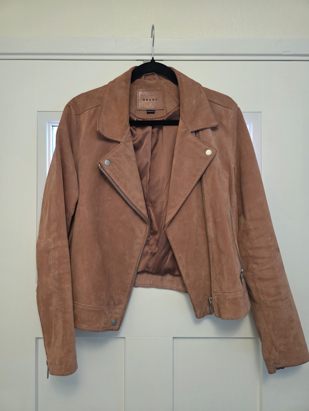 Blank NYC Dusty Rose Suede Moto Jacket
